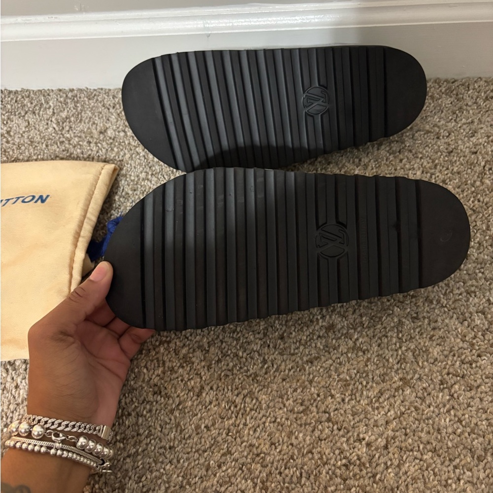 Louis Vuitton Gray Monogram Slip On Mules - Picture 5 of 5